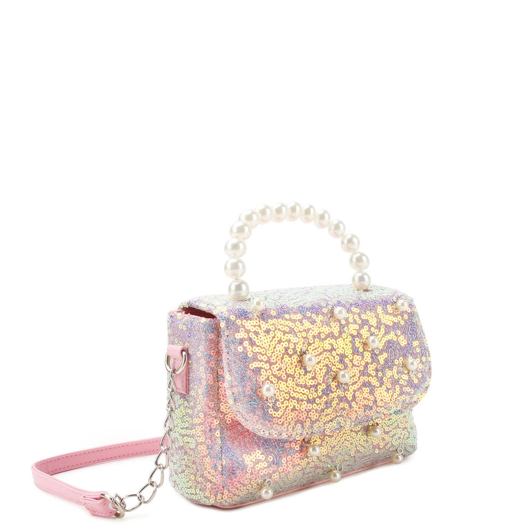 Sequins Pearl Mini Flap Top Handle Bag - Victoria's Toy Station