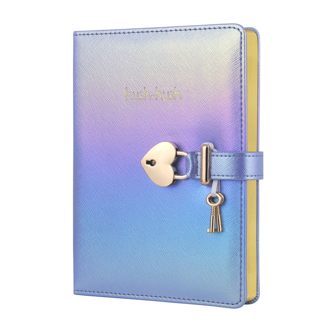 Victoria's Journals - Heart Lock Diary for Girls with Key (Iridescent Blue) - Victoria's Toy Station