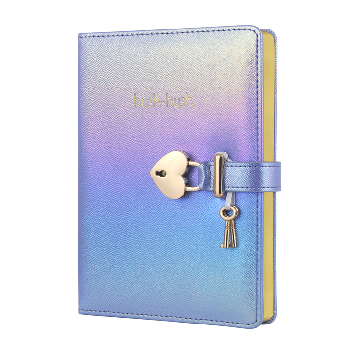 Victoria's Journals - Heart Lock Diary for Girls with Key (Iridescent Blue) - Victoria's Toy Station