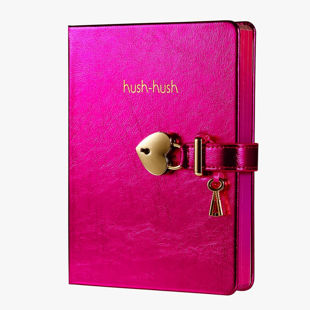 Victoria's Journals - Heart Lock Journal for Girls with 2 Keys (Metallic Magenta) - Victoria's Toy Station