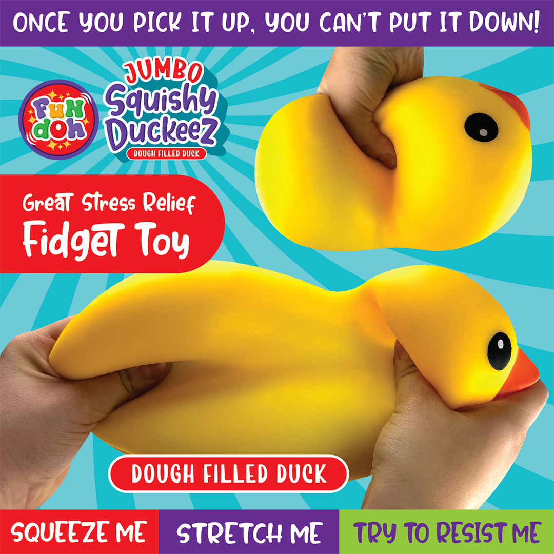 Novelty Brands - Fun Doh Jumbo Squishy & Squeeze Ducks- 4/Pack