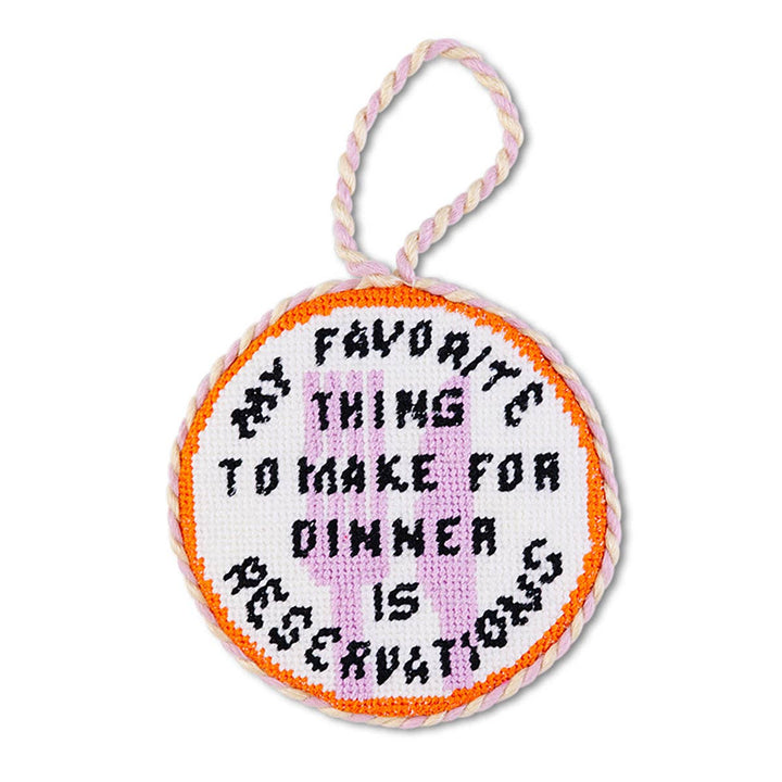 Reservations-Needlepoint Ornament - Victoria's Toy Station