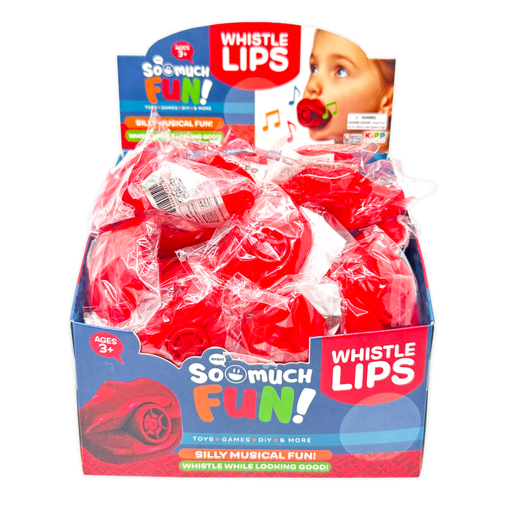 Novelty Brands - So Much Fun Red Whistle Lips - 48 Per Display