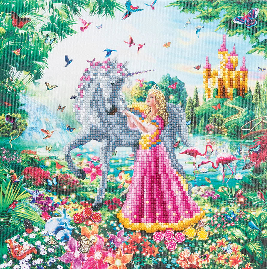 The Princess and The Unicorn Crystal Art Mounted Kit - Victoria's Toy Station