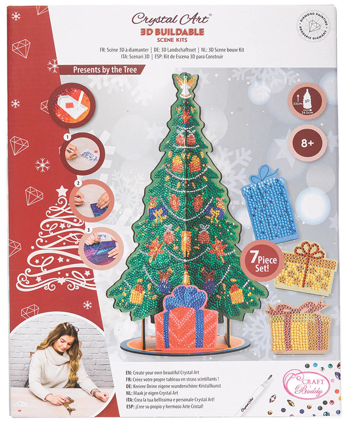 Wooden Christmas Tree Crystal Art 3D Buildable Scene Kit - Victoria's Toy Station