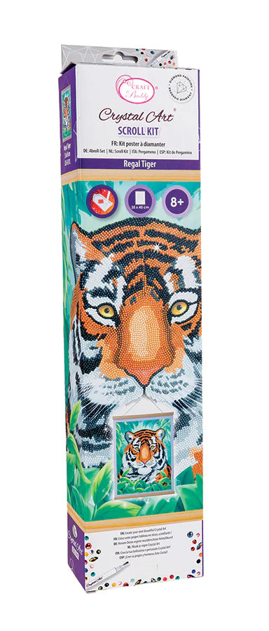 Crystal Art Scroll Kit: Regal Tiger - Victoria's Toy Station