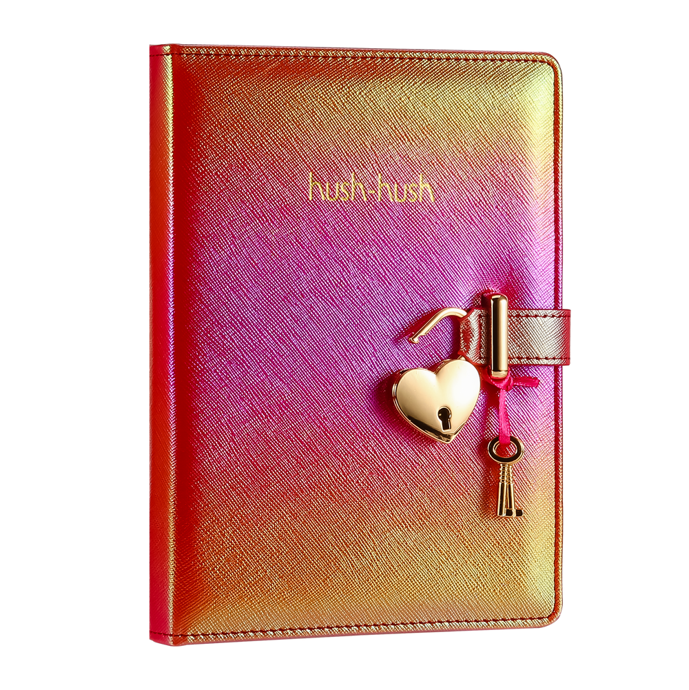 Victoria's Journals - Heart Lock Diary for Girls with Key (Iridescent Red) - Victoria's Toy Station