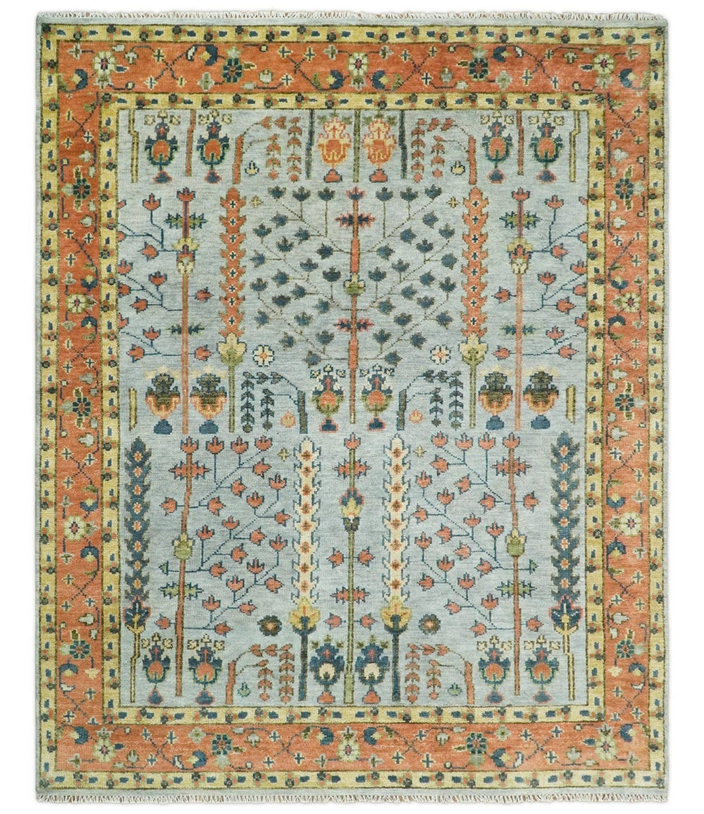 The Rug Decor, Inc. - 8x10, 9x12, 10x14 and 12x15 Hand Knotted Rust and Blue Traditional Persian Vintage Heriz Serapi Wool Rug | TRDCP204 - Victoria's Toy Station