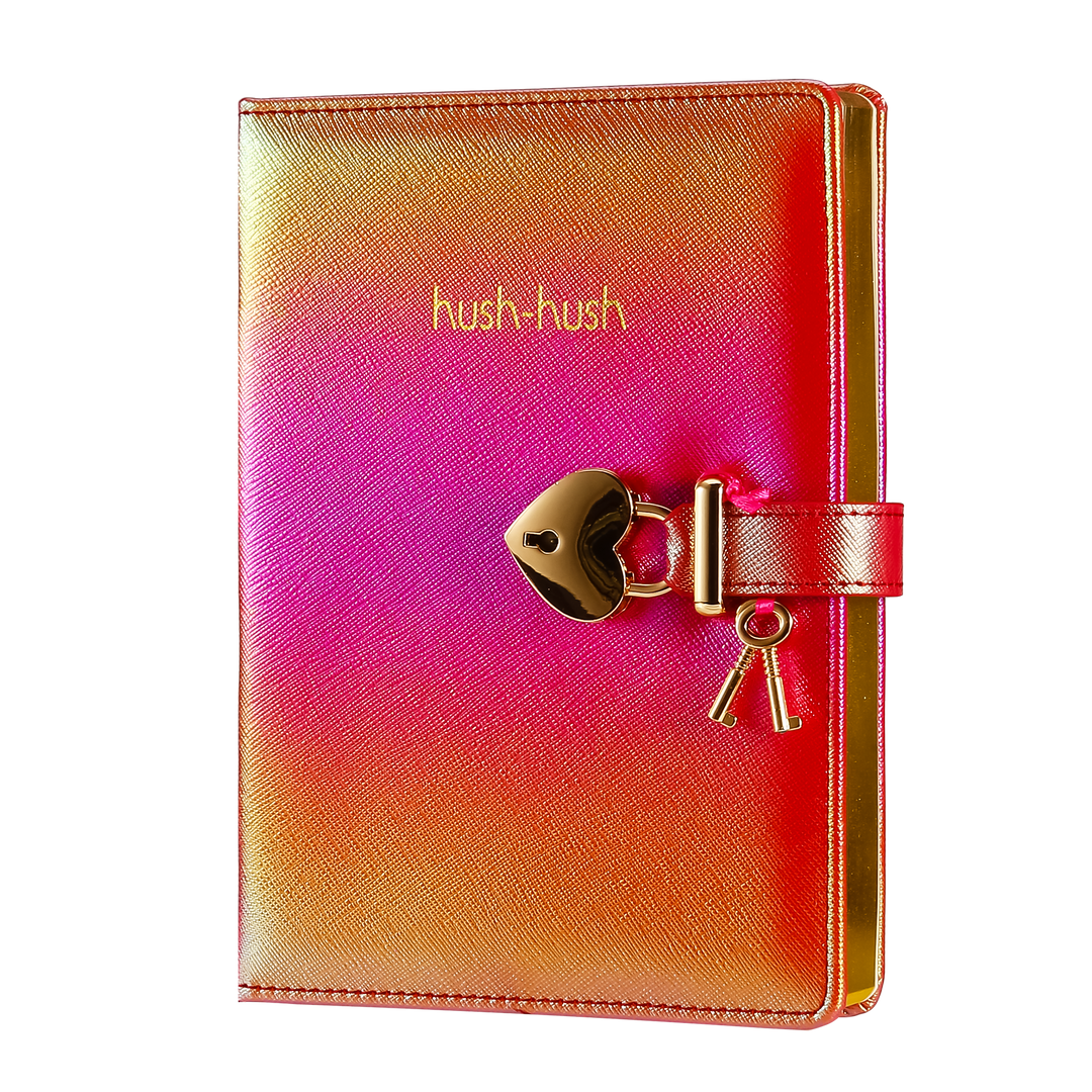 Victoria's Journals - Heart Lock Diary for Girls with Key (Iridescent Red) - Victoria's Toy Station