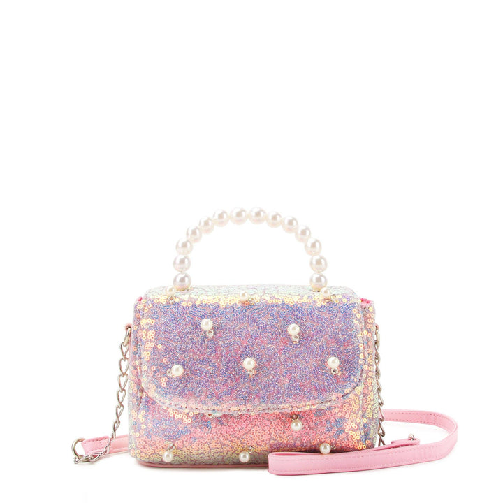 Sequins Pearl Mini Flap Top Handle Bag - Victoria's Toy Station