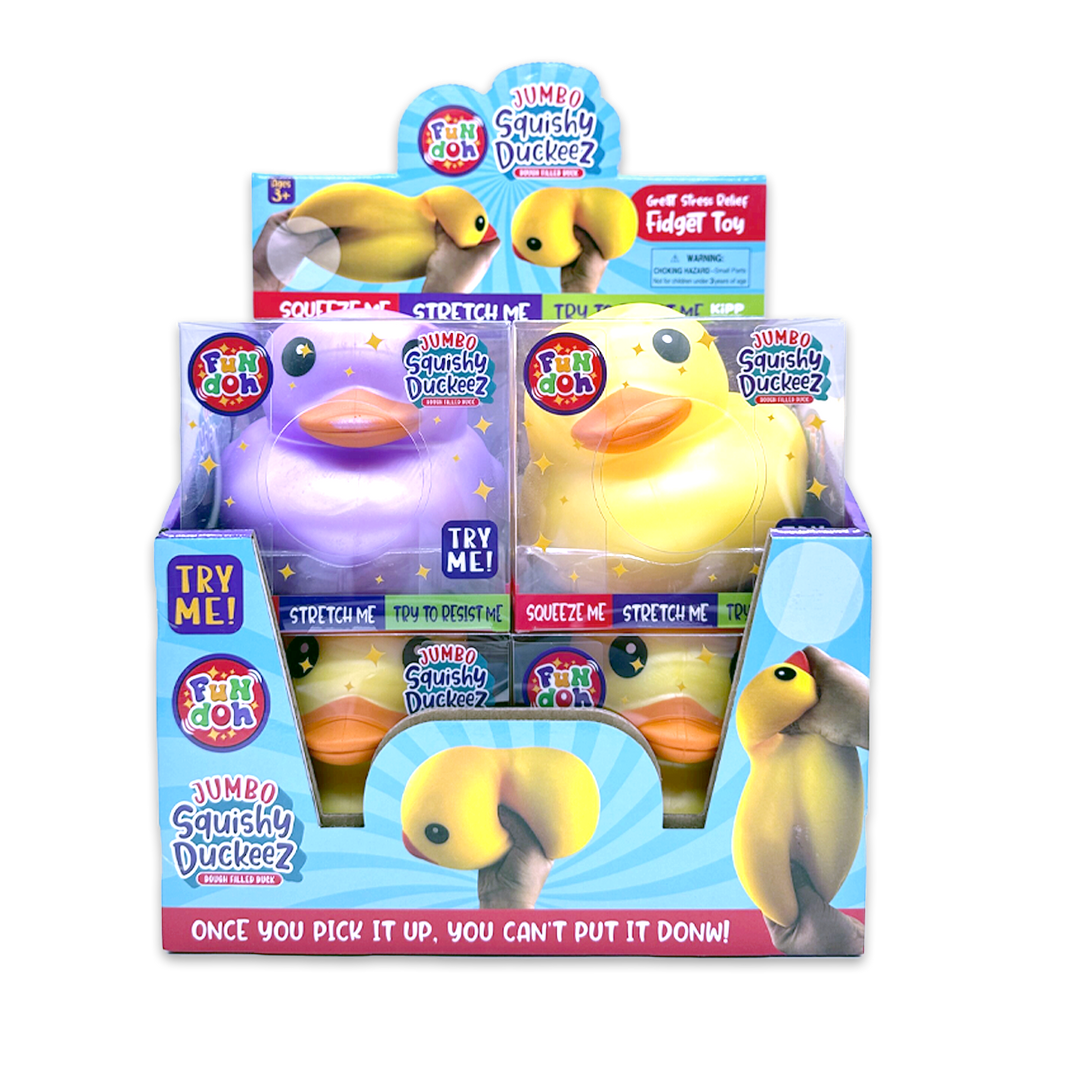 Novelty Brands - Fun Doh Jumbo Squishy & Squeeze Ducks- 4/Pack