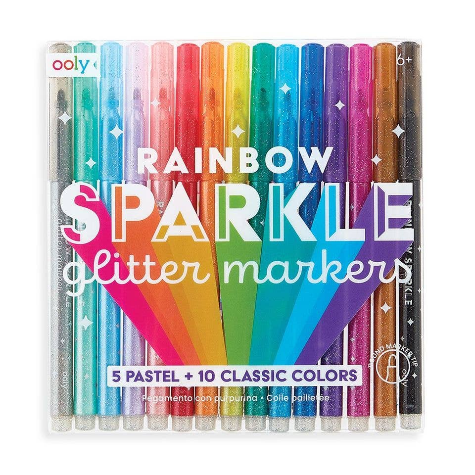 Rainbow Sparkle Glitter Markers - Victoria's Toy Station