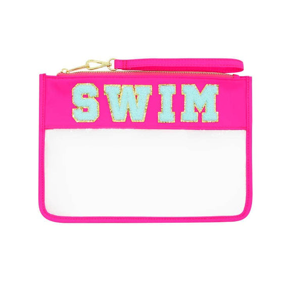 Cosmetic Pool Swim Clear Bag Chenille
