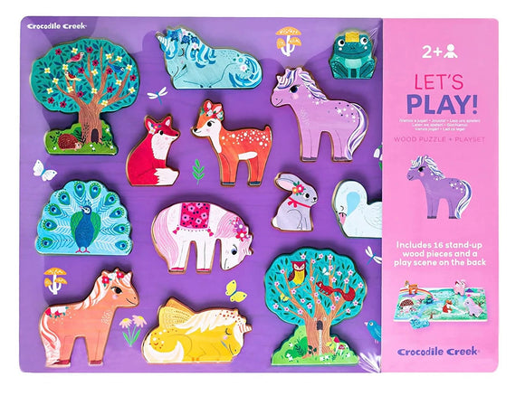 16pc Unicorn Garden Wooden Puzzle
