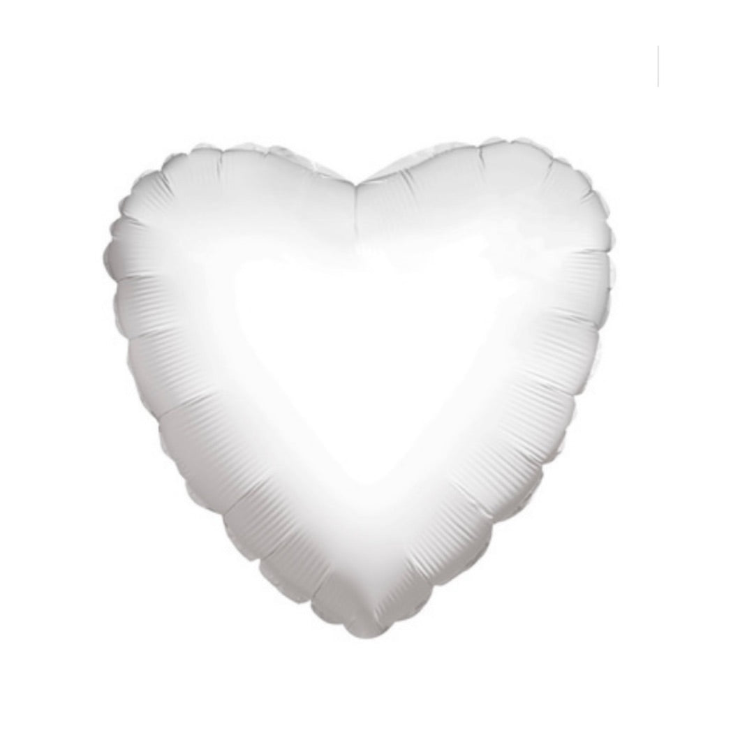 17" White Foil Heart Balloon - Victoria's Toy Station