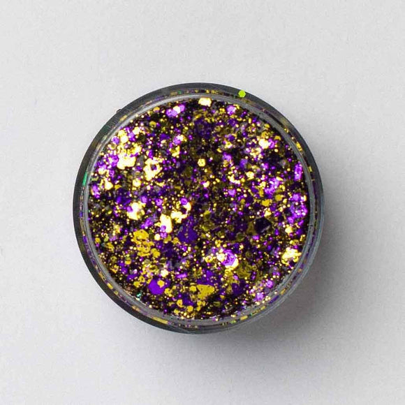 Purple and Gold glitter gel