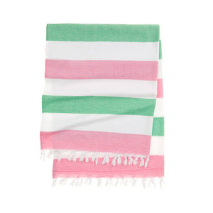Green/ Pink Manarola Terry Beach Towel