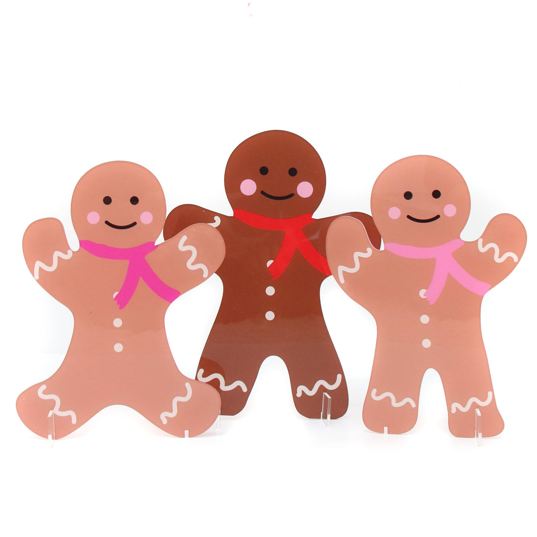 Acrylic Gingerbread Men Standing Decor for Christmas - Victoria's Toy Station