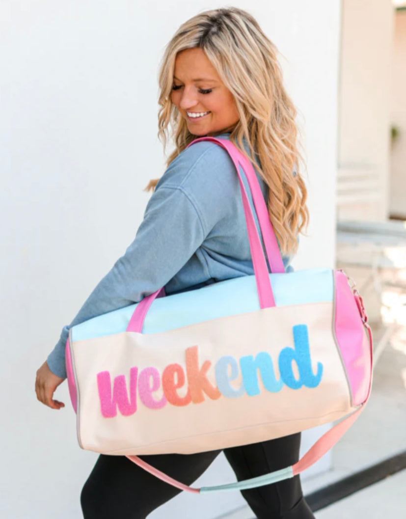 Weekend Duffle Blue/Pink Bag