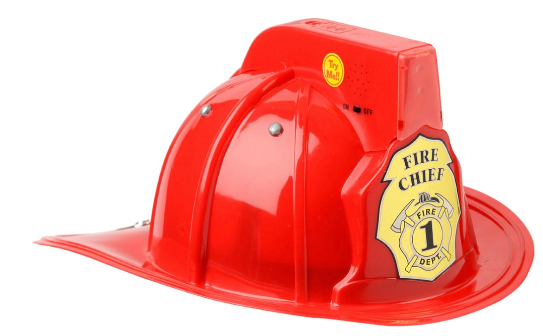 Red Fire Fighter Helmet with Lights and Sound