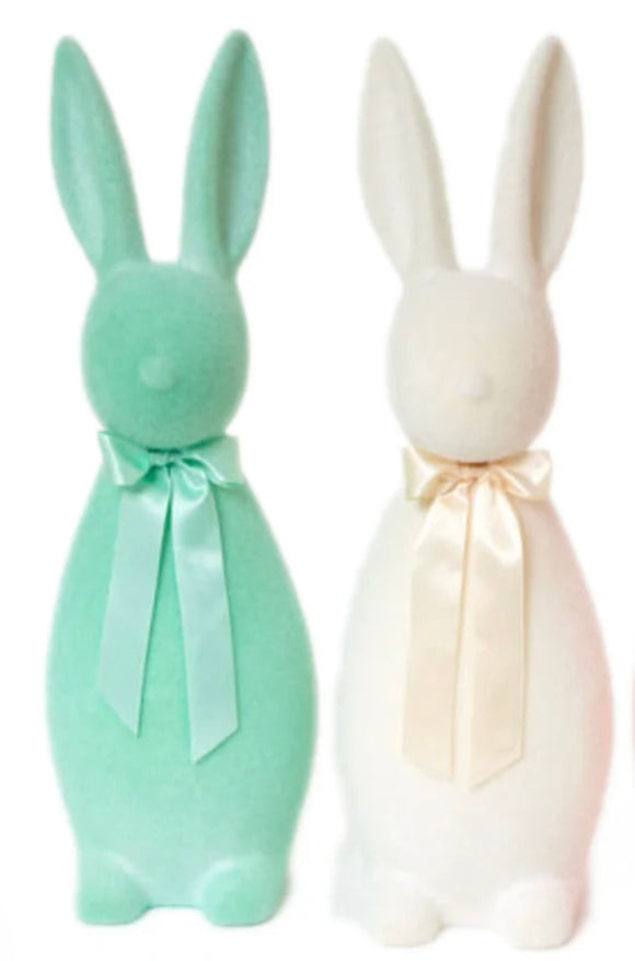 Flocked Pastel Button Nose Bunny 27