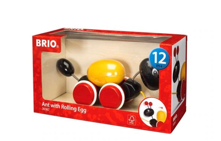 Brio Pull Along Ant Wood Toy with Moving Egg
