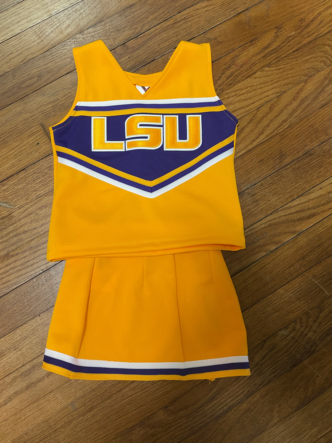 GOLD LSU Cheerleader Two Piece Uniform