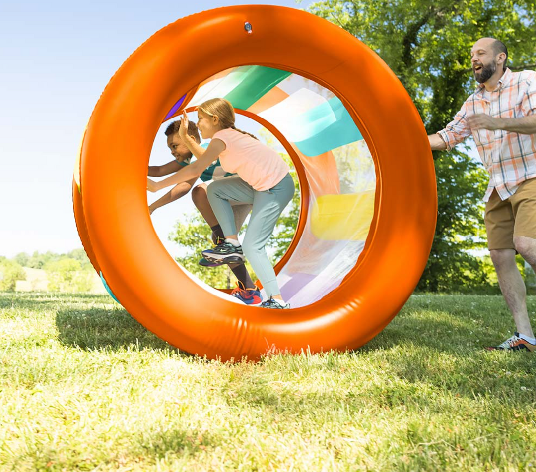 Roll with It! 2.0 Giant Inflatable Rainbow Land Roller
