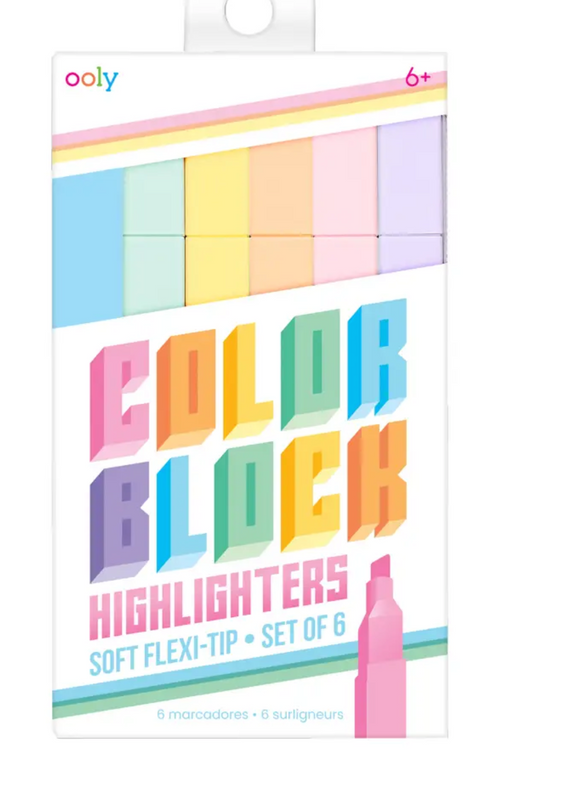 Color Block Highlighters - set of 6