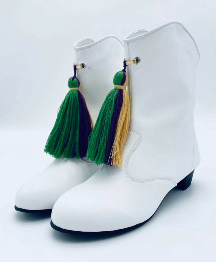 Mardi Gras Boots with Tassels