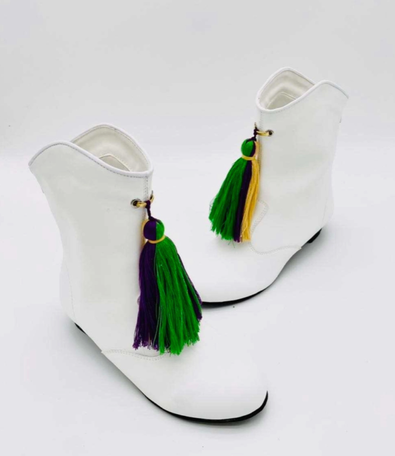 Mardi Gras Boots with Tassels
