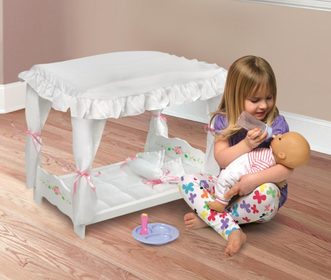 DOLL-CANOPY BED-WHITE ROSE SERIES