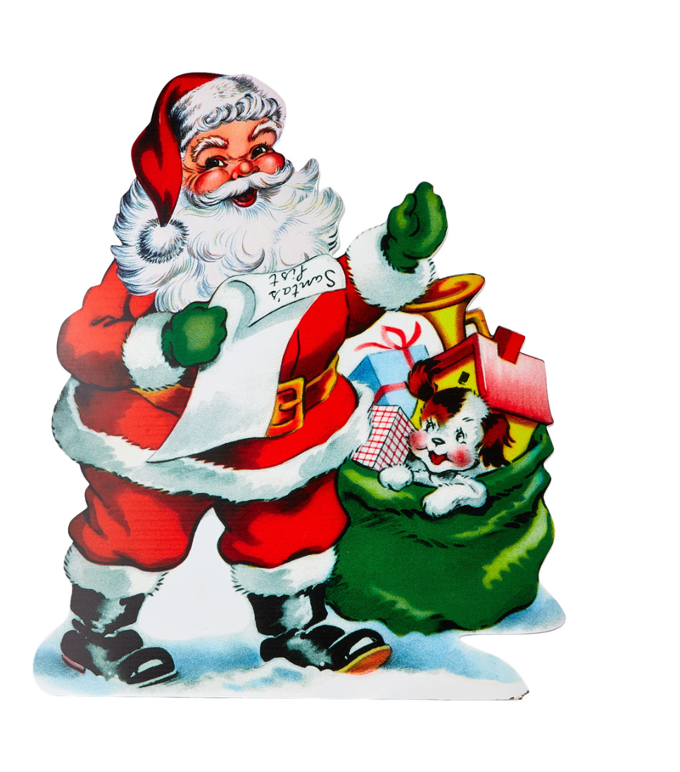 3' Santa with List Cut Out - Victoria's Toy Station