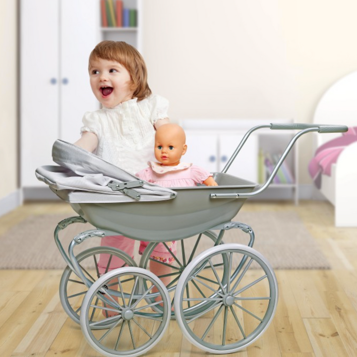 London Doll Pram – Executive Gray - Victoria's Toy Station