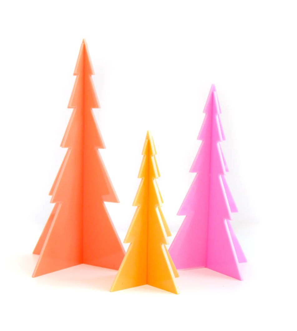 Pink and Coral Acrylic Tree Set - Victoria's Toy Station