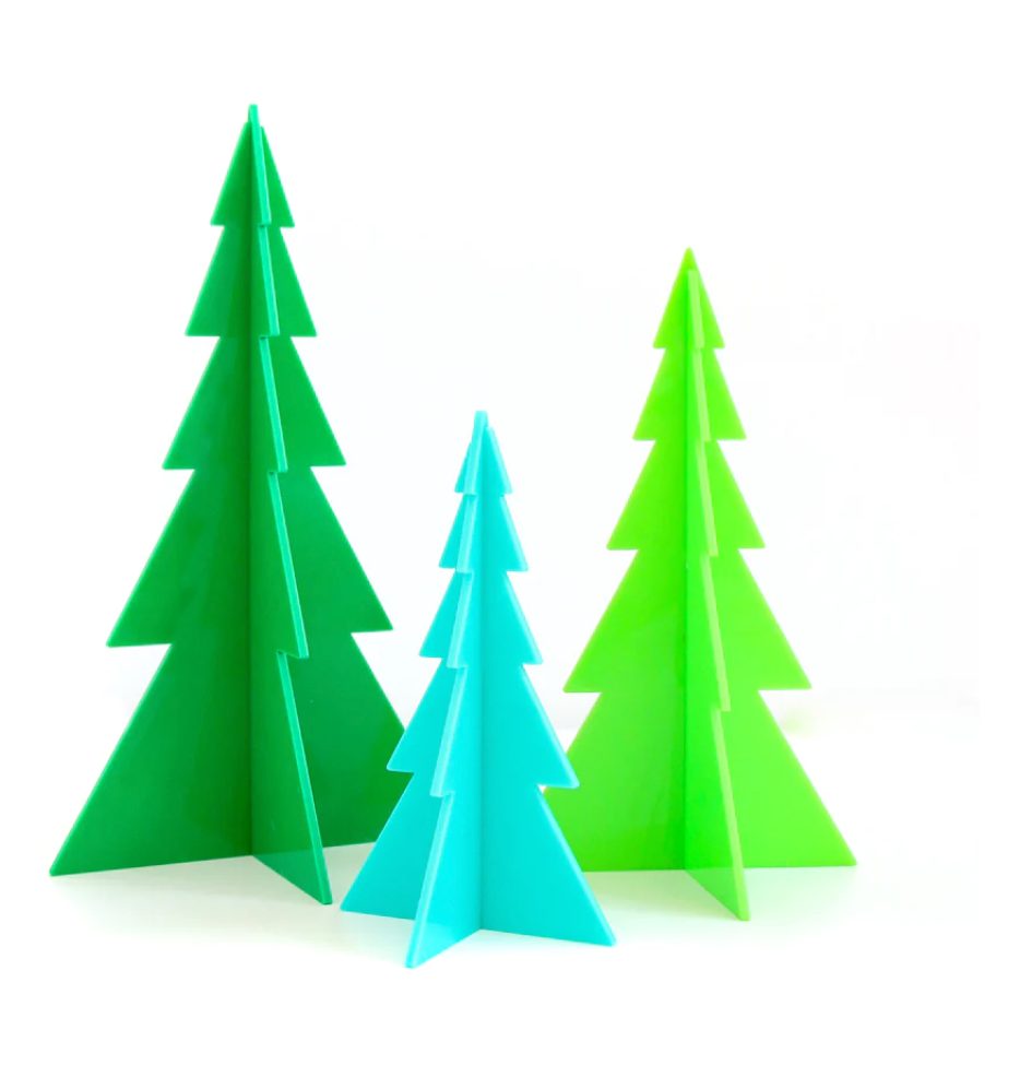 Green and Blue Acrylic Tree Set - Victoria's Toy Station