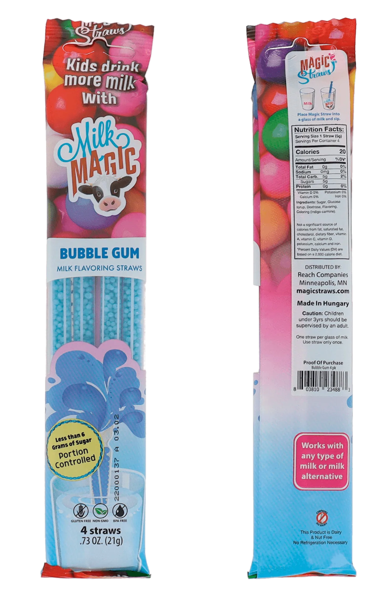 Milk Magic Bubble Gum Straws