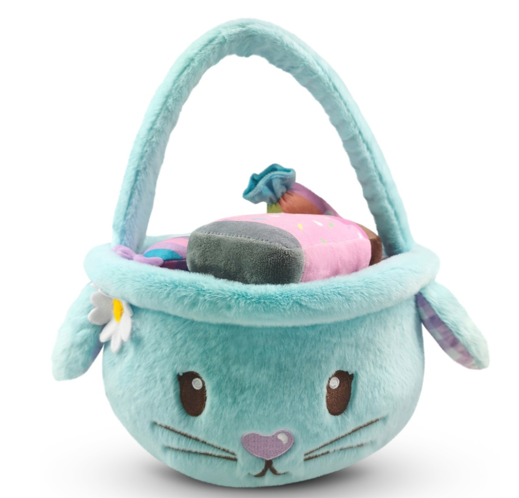 TOO SWEET BUNNY BASKET PLUSH - Victoria's Toy Station