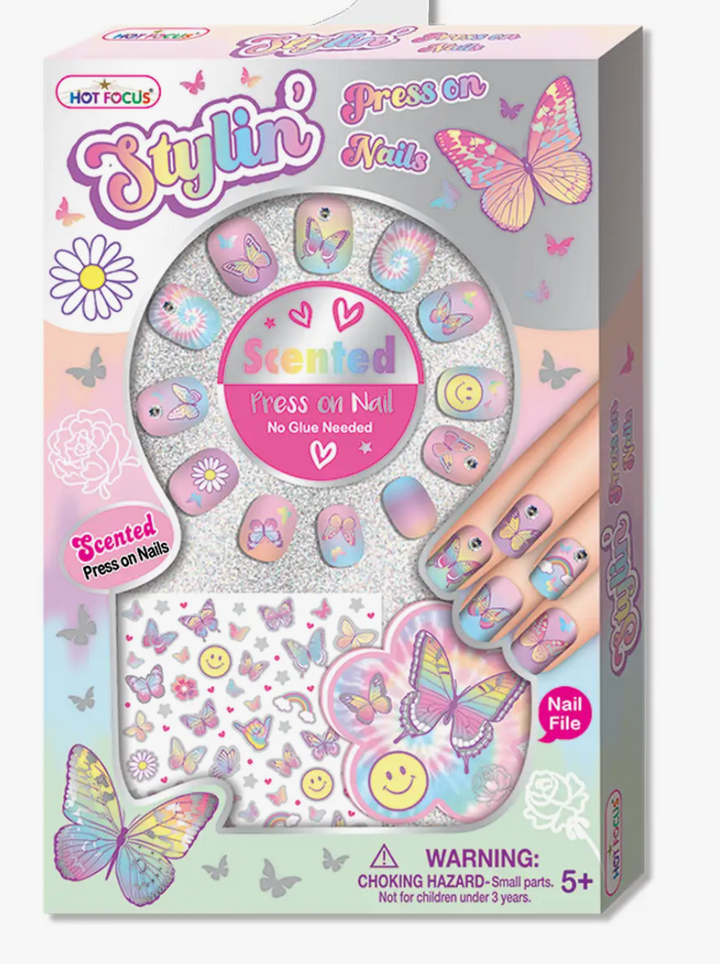 Stylin' Press on Nails, Tie Dye Butterfly - Victoria's Toy Station