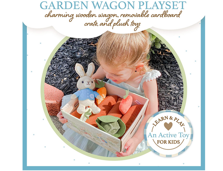 Beatrix Potter Wooden Garden Wagon and Veggie Play Set - Victoria's Toy Station