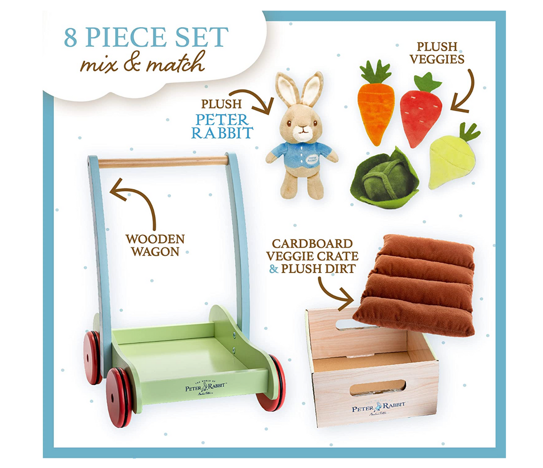 Beatrix Potter Wooden Garden Wagon and Veggie Play Set - Victoria's Toy Station