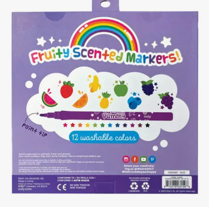 Yummy Yummy Scented Markers - Set of 12 - Victoria's Toy Station