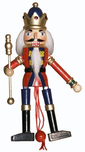 King Nutcracker Pull Puppet Ornament 6 inch